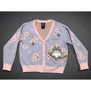 Totoro Cherry Blossom Cardigan Studio Ghibli LG BoxLunch Discontinued